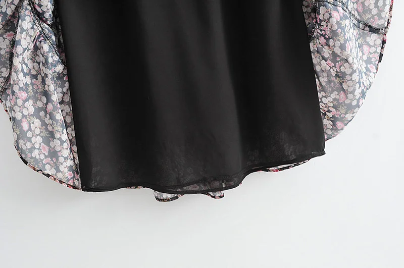 Aachoae Boho Style Floral Print Pleated Dress Long Sleeve Women Mini Dress O Neck Loose Ladies Dresses Beach Sundress Ropa Mujer
