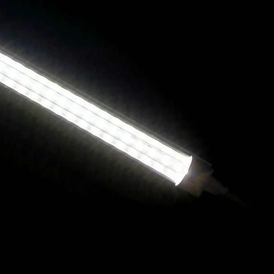 Светодиодный светильник T8, 220 В, 110 В, Флуоресцентный светильник из ПВХ пластика, 60 см, 20 Вт, v-образный, 2 фута, энергосберегающий, теплый, холодный белый, 2000 лм, яркость - Испускаемый цвет: Холодный белый