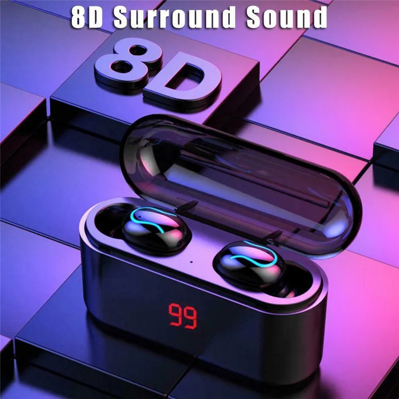 USLION новинка 5 0 Bluetooth гарнитура бинауральные наушники свободные руки спортивные 9D