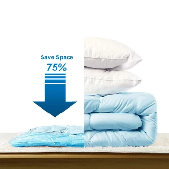 

6pcs Reusable Vacuum Storage Bag For Clothes Compression Bag With Hand Pump Compressed Travel Saving Bag Package