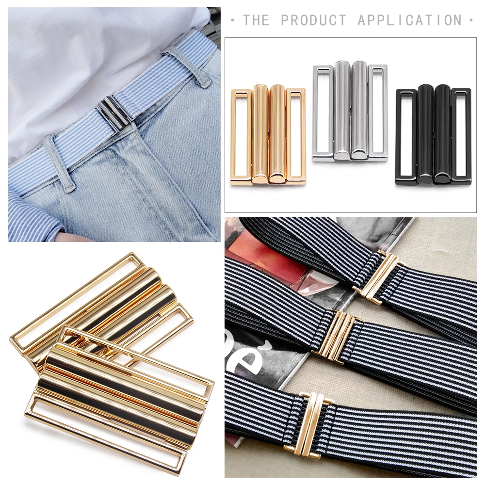 Gold Silver Black Clasp Square Metal Belt Buckles metal buckle belt buckle Crafts Decoration DIY Garment Sew Accessory 2/4/5/6CM