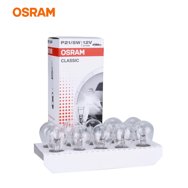 OSRAM bay15d автомобильный светильник сигнала поворота py21w p21/5 w ba15s 21w стандартный внутренний Светильник лампы номерного знака OEM лампы 10 шт