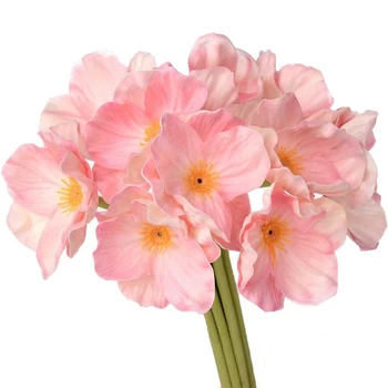 

py PU Artificial Flower Real Press pies 12 Pcs For Wedding Decor DIY Home Party