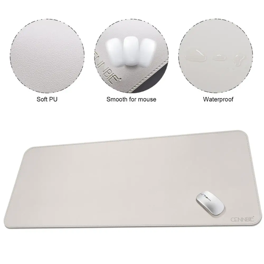 130X60CM Large Mouse Pad Waterproof PU Leather Gamer Mouse Pad Office Desk Mat Keyboad Pad Writting Pad(Black / Brown / White