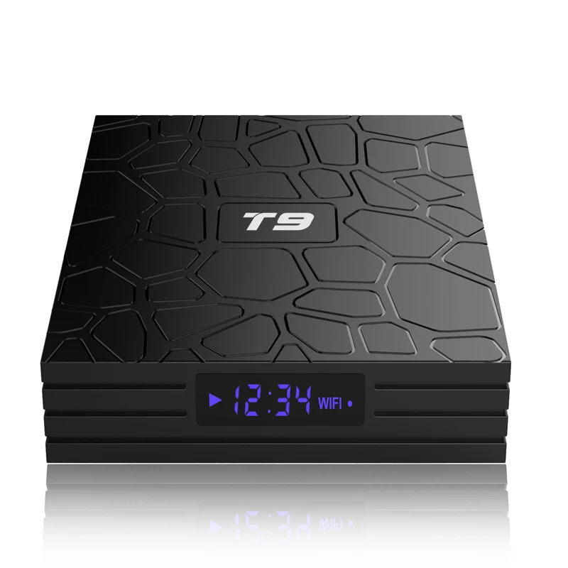  T9 Android 9.0 Smart TV BOX RK3318 Quad core 4GB Ram 64G Rom Digital Display 2.4G/5G Dual WIFI Blue - 4000233739411