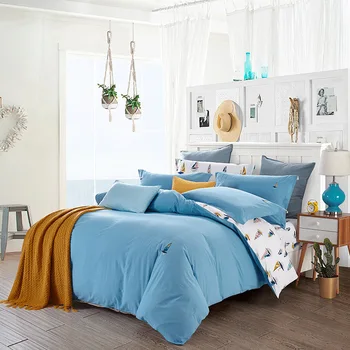 

More like Meimiankang cotton washed cotton 4-piece bedding set cotton printed bedding AB version of the kit a generation of fat