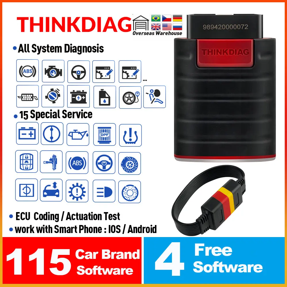 New Arrival  Thinkdiag same as easydiag full system OBD2 Diagnostic Tool think easy diag OBDII Code Reader 15 reset services|Code Readers & Scan Tools|   - AliExpress
