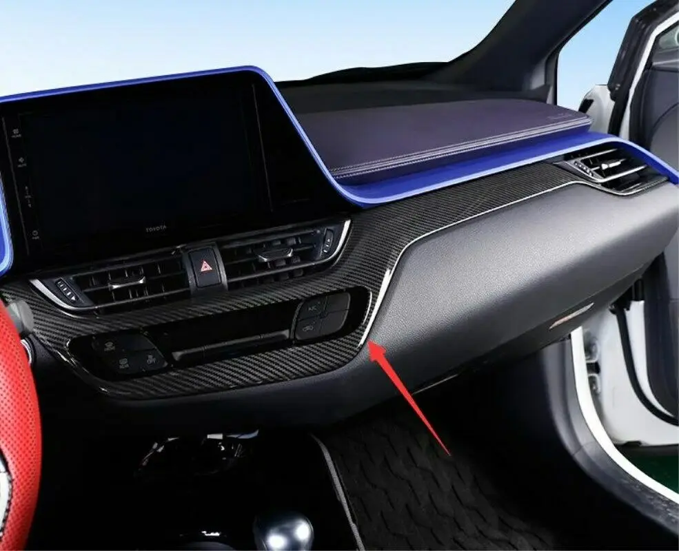

For Toyota C-HR CHR 2018-2019 Carbon fiber style Car Inner ABS Middle Console Panel Trim 1pcs