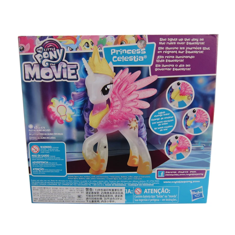 Hasbro, My Little Pony, светящаяся фигурка пони, модель куклы, Принцесса Селестия, коллекция игрушек для девочек, игровой домик, подарки, игрушка E0190