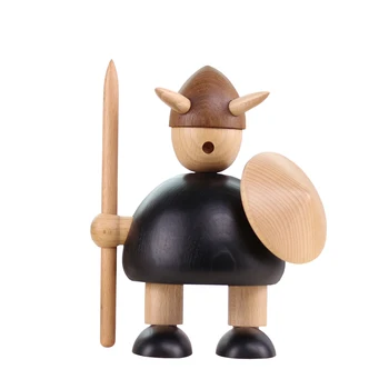 

Original Nordic Designs Vikings Figure Miniature Creative Figurines Home Decor Statues Beech Teak Wooden Ornament Kids Gift