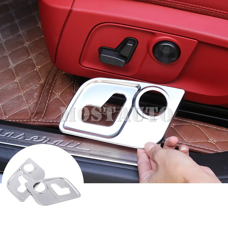

For Maserati Levante Inner Car Seat Adjustment Button Frame Cover 2016-2021 2pcs Car Accessories Interior Car Decor Car Trim