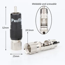 

Preffair High Quality 4PCS R1738 Rhodium plated RCA connector unsolder Audio RCA connector screws locking RCA