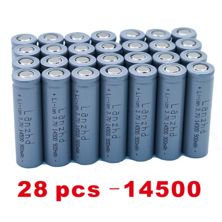 8-40 шт) li-ion 14500 900mAh 3,7 V литий-ионная аккумуляторная батарея AA литиевая батарея для светодиодных фонарей налобный фонарь мышь - Цвет: 28 PCS 14500