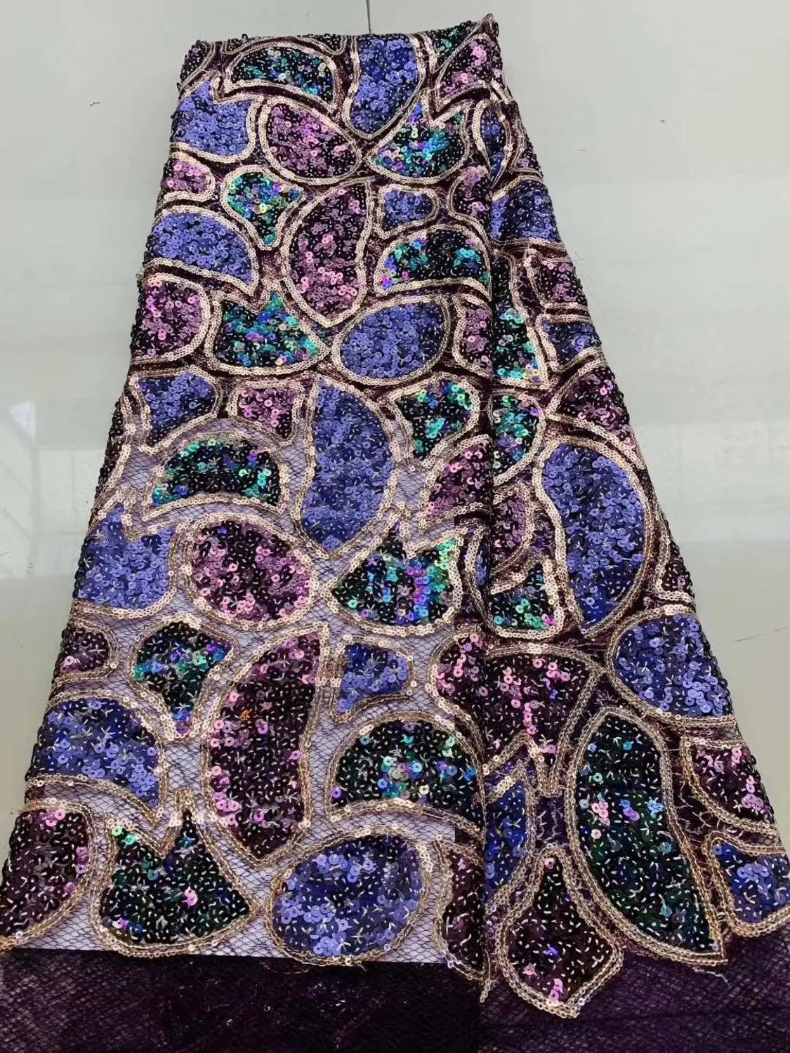 

African lace fabric 5yds/pce colorful 3d sequins embroidery mesh fabrics women gorgeous luxury party event asoebi bright dress