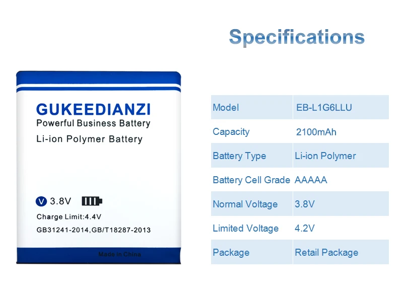 GUKEEDIANZI для samsung S3 мобильного телефона Батарея для samsung Galaxy S3 I9300 i9305 i747 i535 L710 T999 Батарея 2100 мА/ч, EB-L1G6LLU