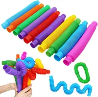 Colorful Tubes Fidget Toys Folding Autism Adults Sensory Stress Relief Simple Toys for Adults Children Funny Antistress Toy 1