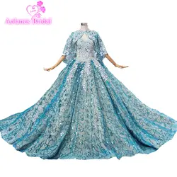 2019 Синие Блестящие кружевные вечерние платья без рукавов с накидкой бальное платье с кристаллами винтажное вечернее платье на заказ