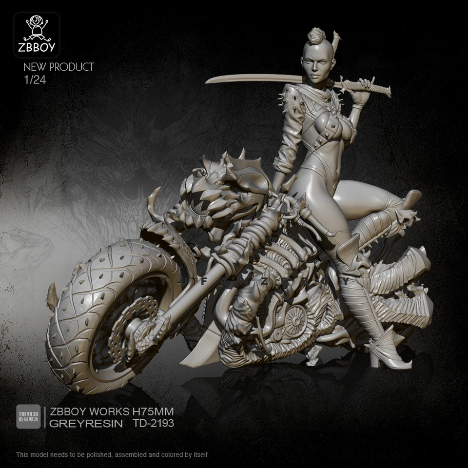 レジン1/24レジンフィギュアキットパンクマシンファイアモーター