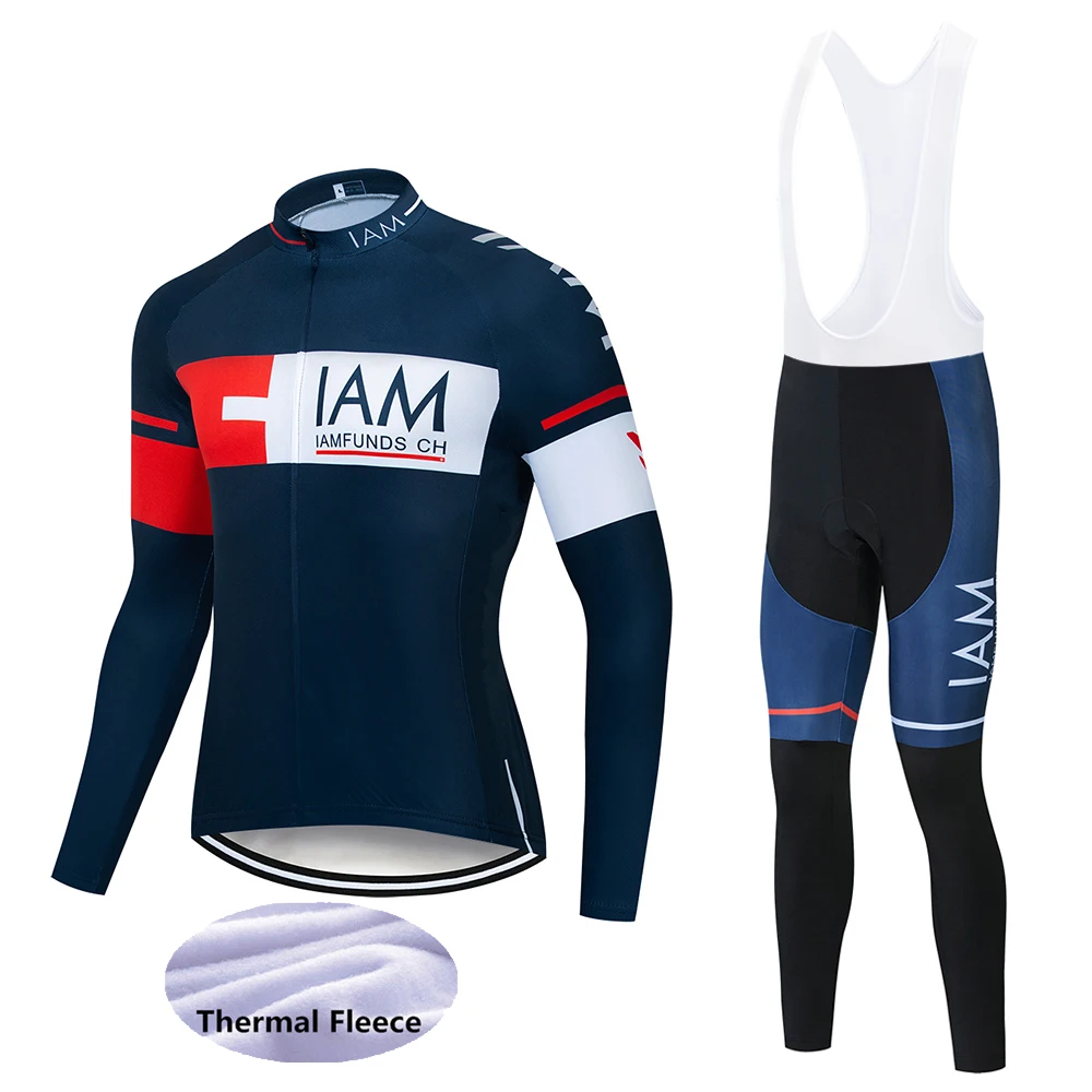 High Quality new IAM Long Sleeve Team Warm winter Cycling Jerseys new Long sleeve Suit Cycling Clothing/Ropa Ciclismo - Цвет: Bib Long suit