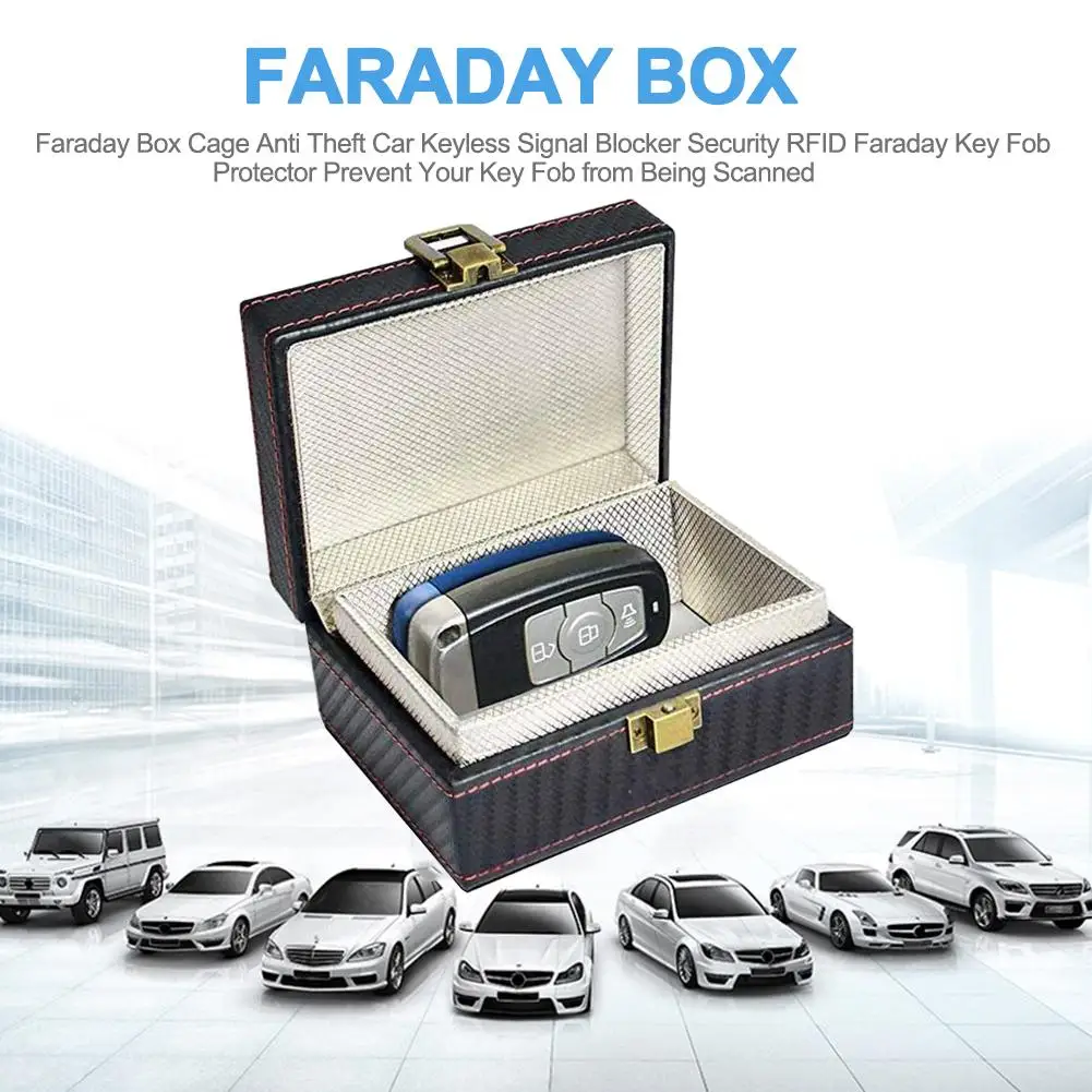 Black Автомобильный ключ Faraday, брелок, коробка, защита от кражи, Автомобильный ключ без ключа, блокировщик сигнала, защита для RFID, Faraday, брелок для ключей, защита от кражи, брелок для ключей - Название цвета: Black