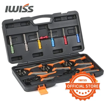 Online IWISS KIT-DC01 Automotive Rapair Mult Tool Kit Crimping Tools Set Removal Tools For Deutsch Terminals Weather Pack Terminals