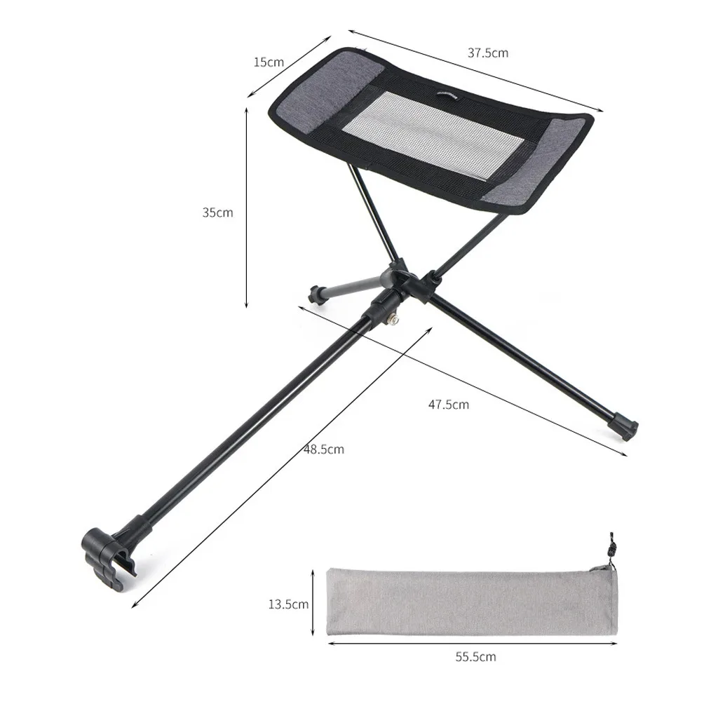 Outdoor Portable Folding Chair Footrest Portable Recliner Lazy Foot Retractable Extension Leg Stool Pedal Aluminum Chair#g30