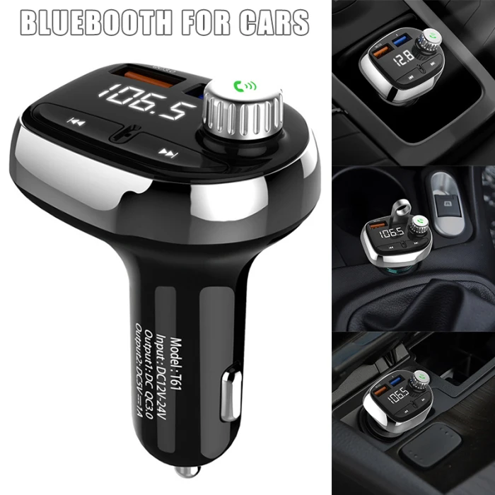 Автомобильное зарядное устройство Bluetooth MP3-плеер FM Музыкальный Радио беспроводной Hands-free Dual USB DJA99