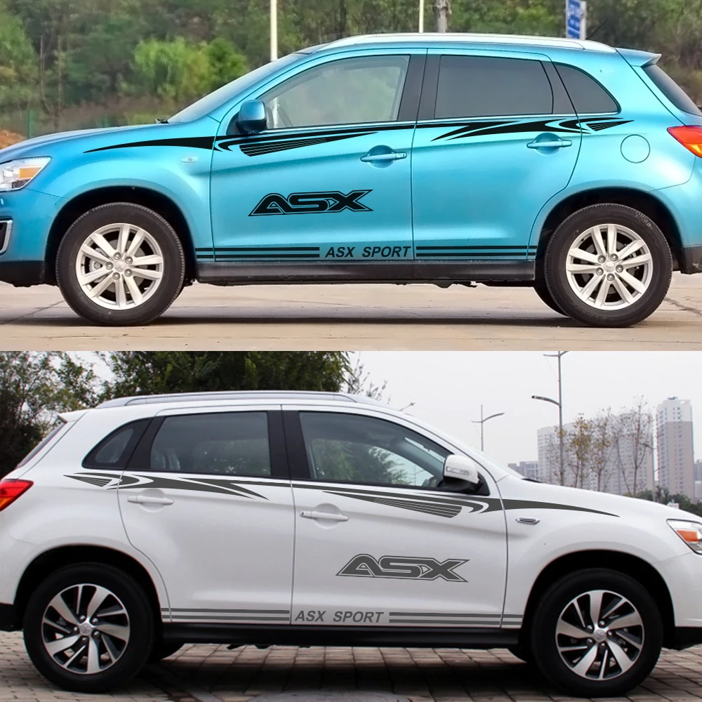 1 Набор забавных автомобильных наклеек для Mitsubishi ASX, светоотражающие автомобильные дверные боковые юбки, декоративные виниловые автомобильные наклейки и наклейки, аксессуары