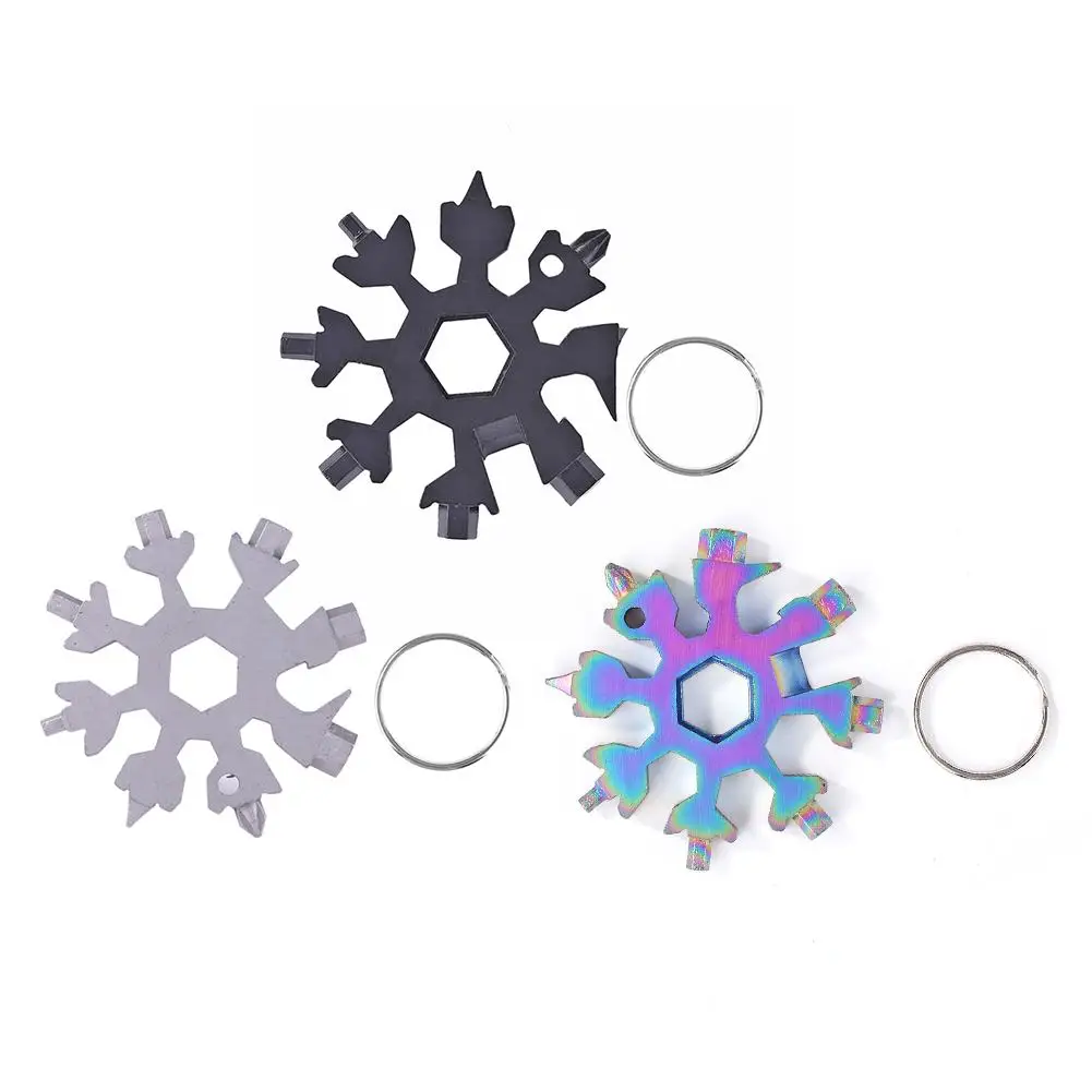 

EDC Tool Snowflake Shape Multi-tool Combination Multi-function Screwdriver Stainless Steel Durable Wear-resistant