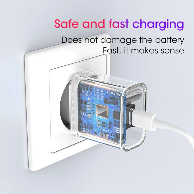Быстрое зарядное устройство BaySerry USB C PD для iPhone 12 Pro Max 11 Xr Xs 20 Вт QC 3 0 4 EU Type Samsung