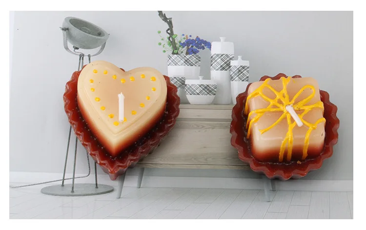 DIY Dessert Heart Square Candle Mould Cake Chocolate Transparent Model Fragrance Candle Acrylic Mould