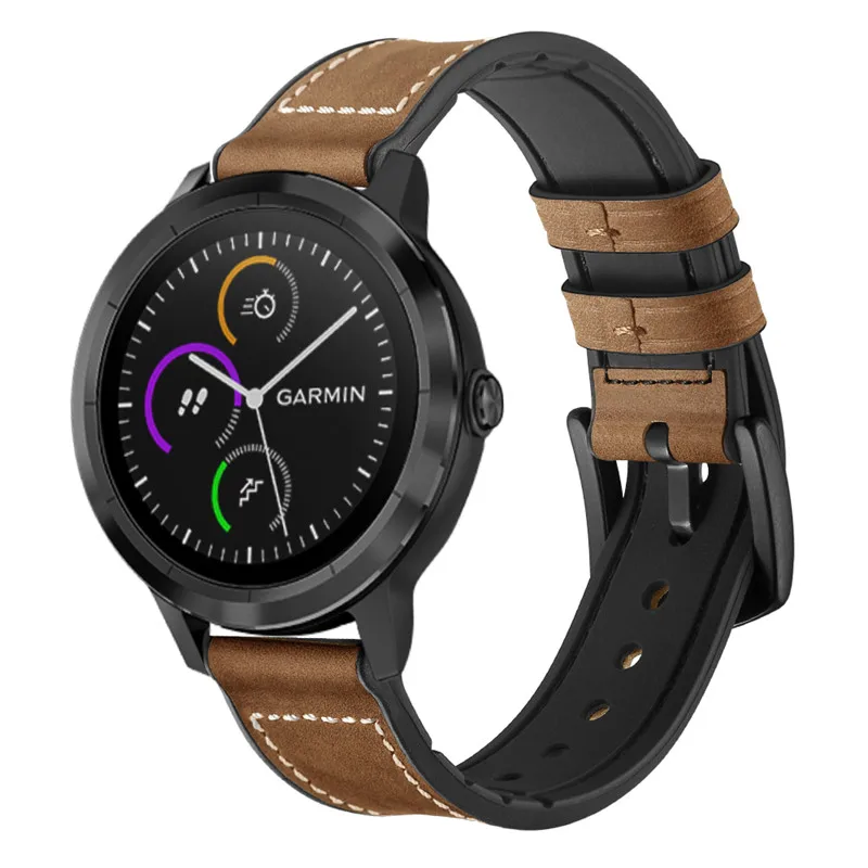 Быстрая замена кожаный силиконовый браслет для Garmin vivoactive 3 music Venu Forerunner 245 645 ремешок умные часы мягкий браслет