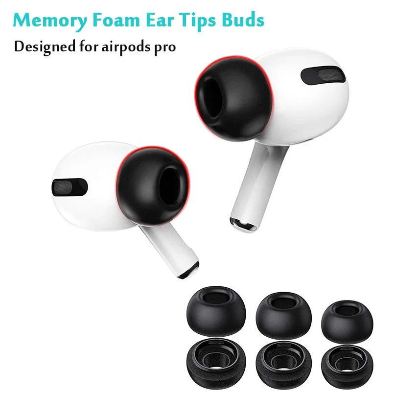 Noise Isolate Premium Memory Foam Tips for AirPods Pro,No Silicone Eartips Pain,Anti-Slip Earplugs,Fit in Charging Case