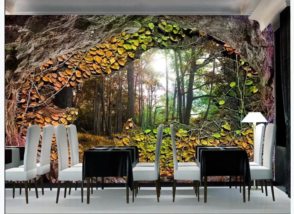 

beautiful scenery wallpapers forest wallpapers 3d three dimensional large background wall