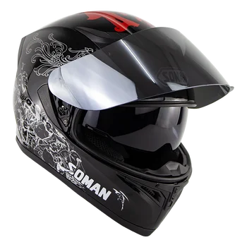 

Double Lens Highway Riding casco capacete moto ECE Approved Soman SM960 Full Face Motorcycle Helmet+Multi Visor