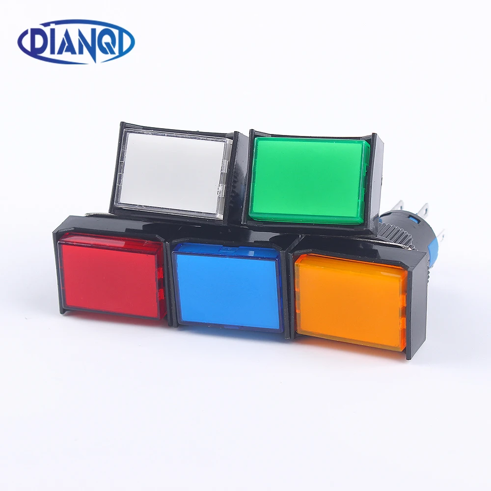 16mm1NO1NCLatchingMomentaryPlasticPushButtonSwitchRectangle