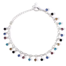 Летний Стиль Европа и Америка бриллиантовый набор Серебряный ножной браслет для пляжа с кристаллами женский