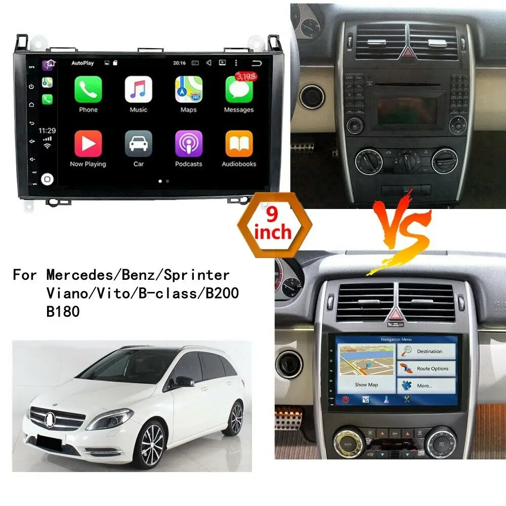 Android 8,1 " Автомобильный dvd-плеер gps трекер Навигация для Mercedes-Benz B/B200/B180