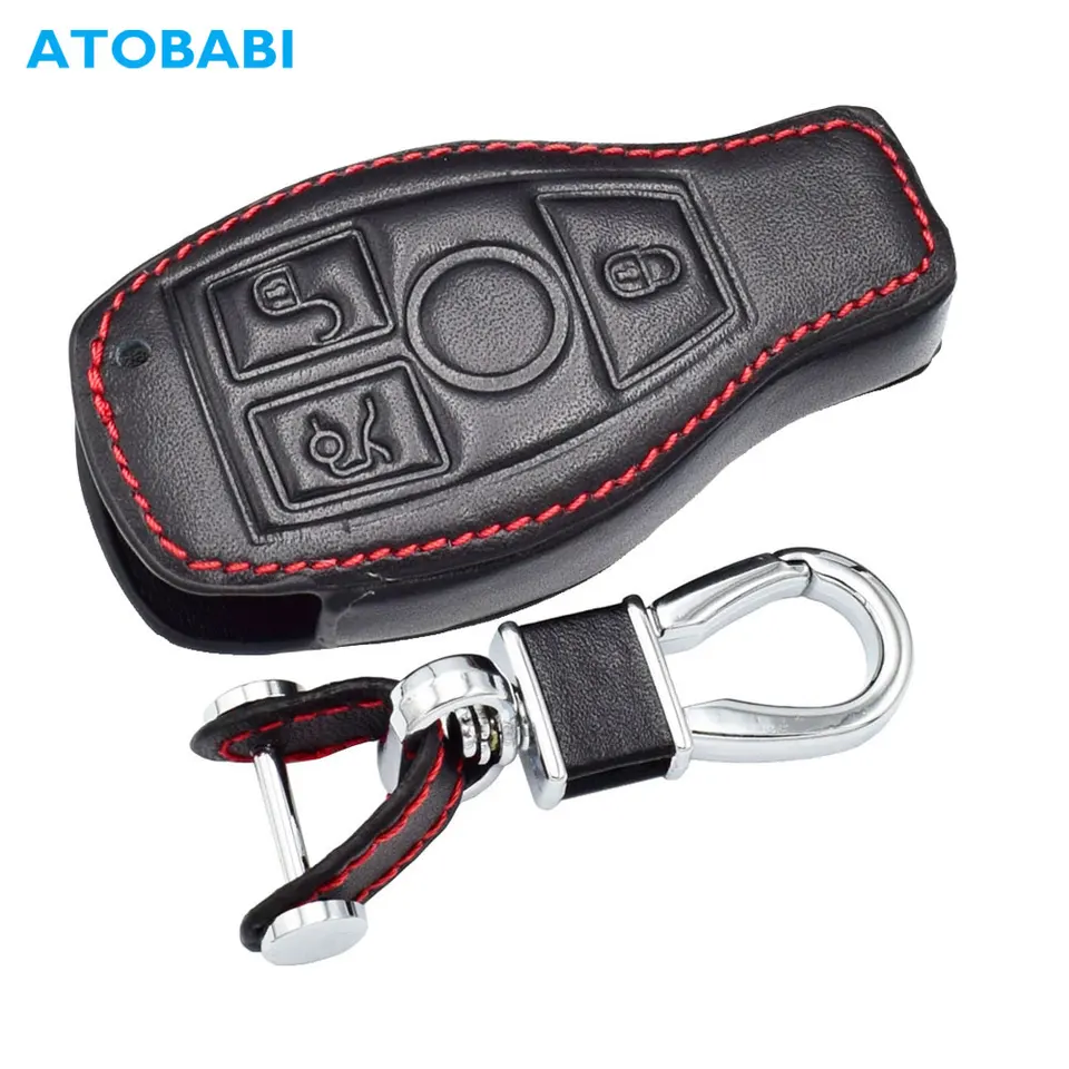ontto Guscio Cover per Chiave Telecomando Auto per Mercedes W177 E S Classe E200 E300L S320L S63 S65 AMG 2017-2020 Coprichiave in ABS Pelle Custodia Protettivo Portachiavi 3 4 Tasti-Bianco