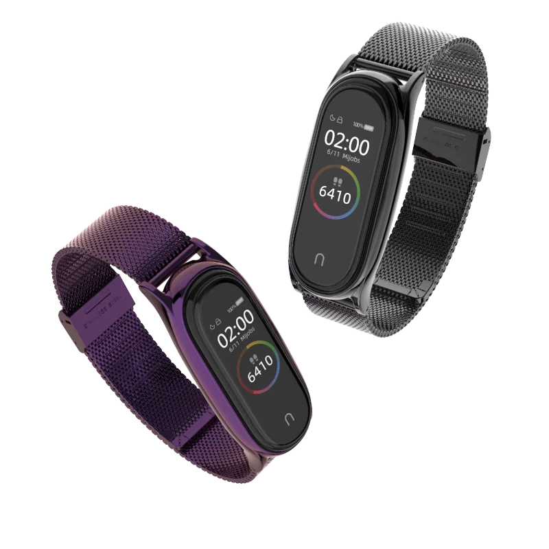 Сменный ремешок mi band 4 для xiaomi mi band 3 4, металлический браслет из нержавеющей стали, стальные браслеты, умные часы pulseira