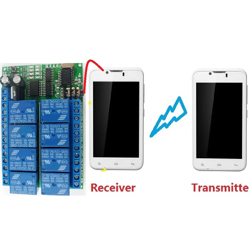 AD22A08 DC12V 8 каналов DTMF реле MT8870 декодер телефон дистанционное управление переключатель