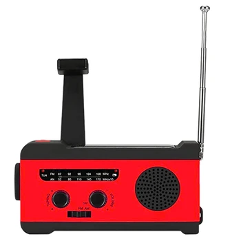 

Solar Radio Hand Crank AM/FM(76-108MHz)Radio Emergency Radio with LED Flashlight and 2000MAh Phone Charger