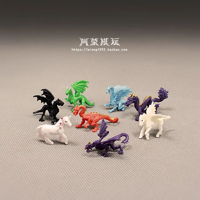 Wild Animal Dinosaur Model Flying Horse Myth Monster Dragon Fairy Garden Moss Miniature Decor Action Figures Figurines Kids Toys 3