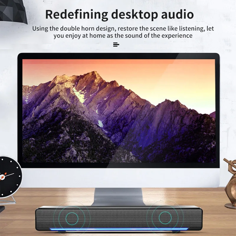 Два динамика s 3,5 AUX интерфейс звуковая панель беспроводной Bluetooth домашний объемный Саундбар динамик с дыхательный светильник ТВ домашний кинотеатр