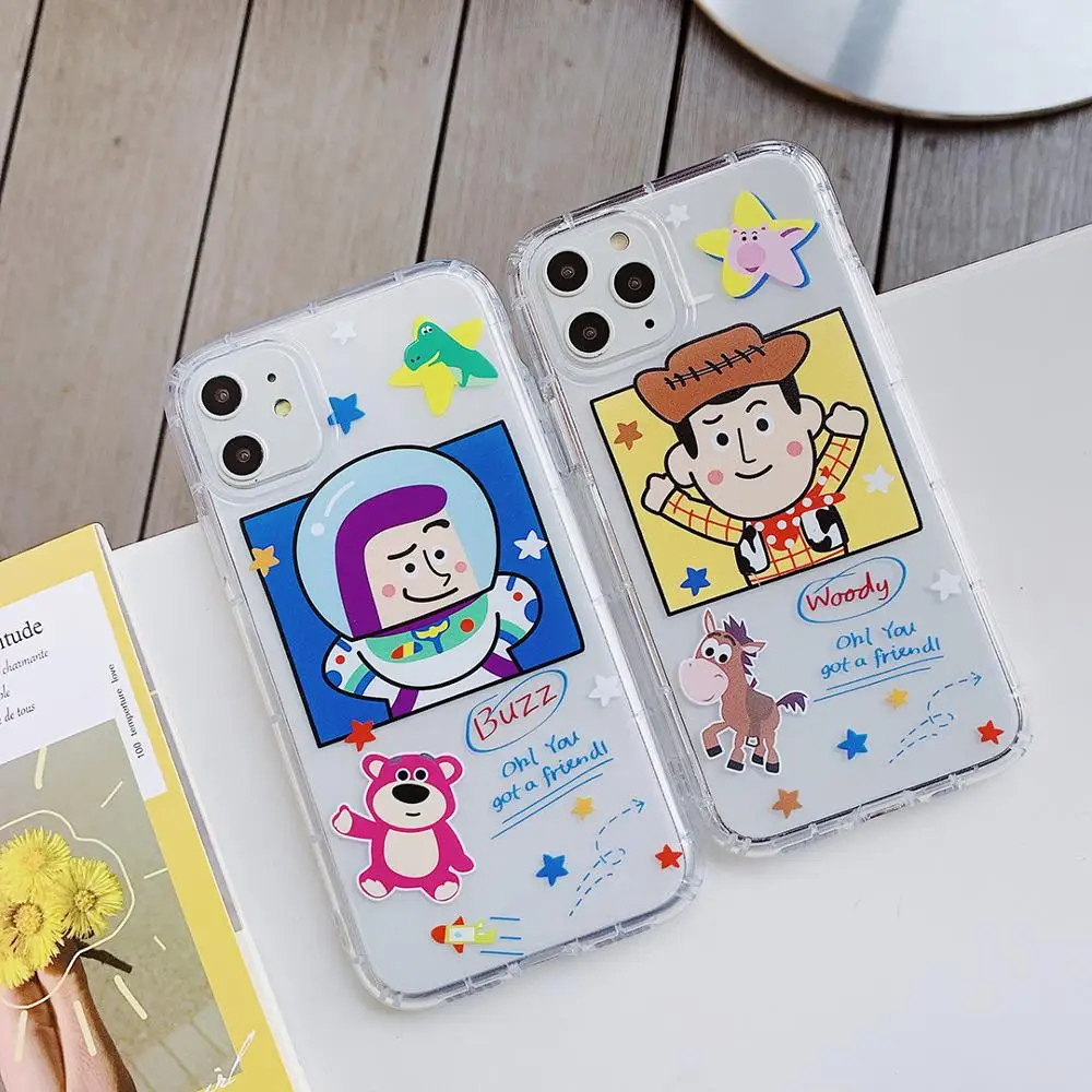 GOOYIYO - Toy Story TPU Phone Case for iPhone 11 Pro Max X XR XS Soft Transparent Airbag Anti-fall Cover For 6 8 7 Plus |