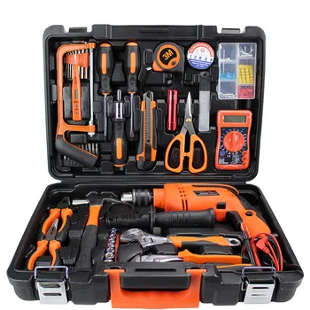 Cheap 55pcs/set Power Tools Set Electric Drill Hand Tools Combination Tools Kit Tool Box Tool Case Multimeter Plier Wrench PTS007