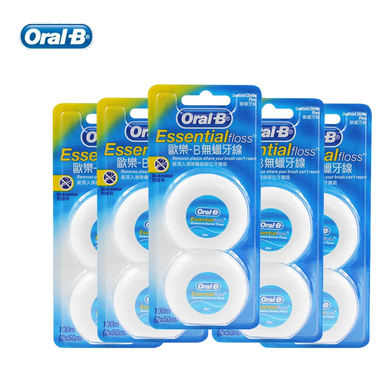 Oral B Essential Floss Удобная невощеная зубная нить Уход за деснами межзубная чистая