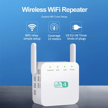 

2.4G WiFi Repeater Pro 300M Amplifier Network Expander Router Power Extender Roteador 2 Antenna for Router Wi-Fi