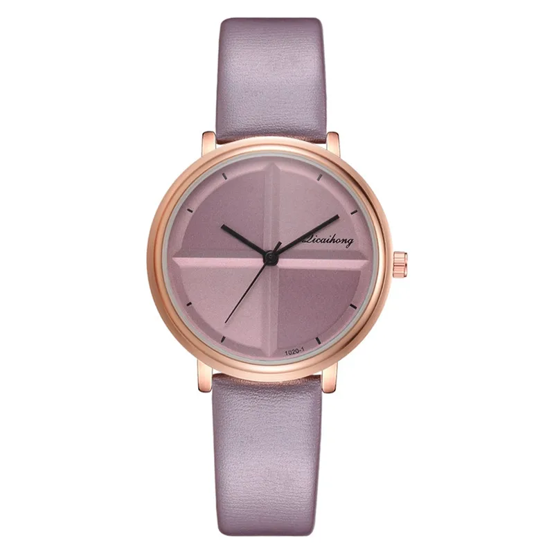 1 шт. изысканные простые Стильные женские часы, маленькие Модные кварцевые женские часы, брендовые элегантные часы-браслет для девочек, Relogio - Цвет: purple women watch