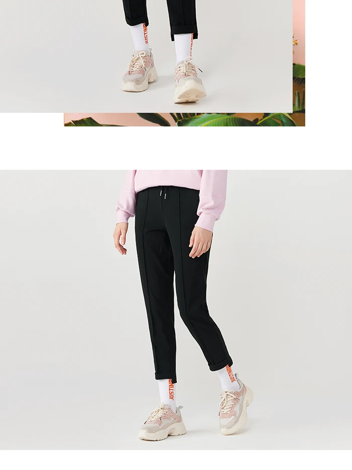 SEMIR повседневные женские брюки Зимние новые свободные ноги Девятый Брюки нерегулярные ноги эластичный пояс тренд брюки женские